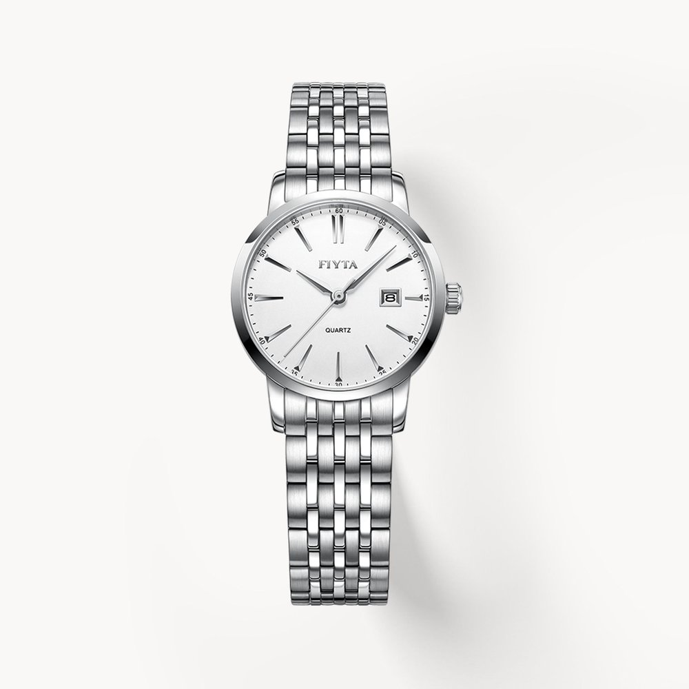 Fiyta Classic Women — Quartz Three-Hand Date (Steel Bracelet)
