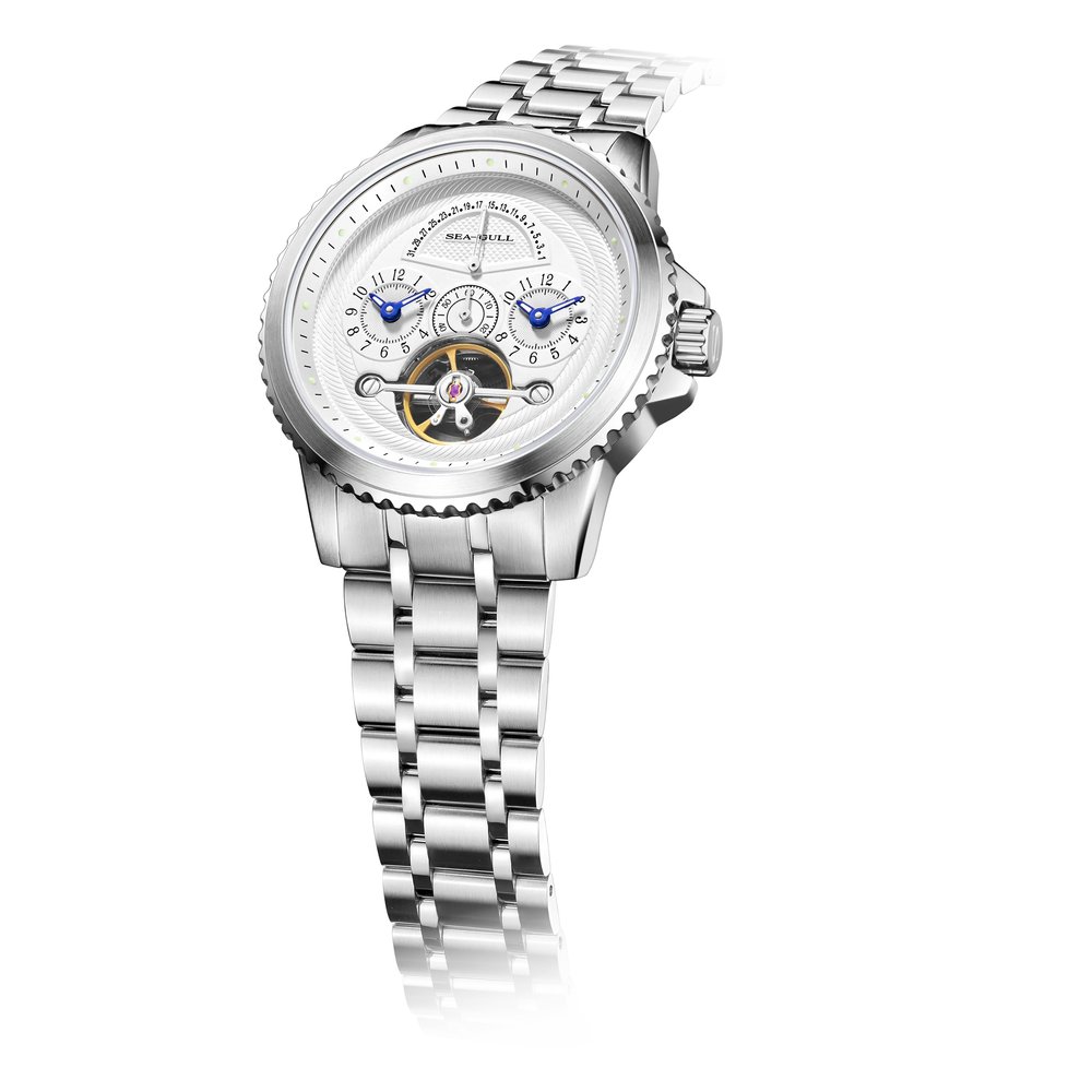 Seagull Flywheel Multifunction Skeleton Calendar 43mm