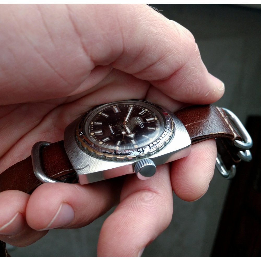 Vostok Amphibia 710 Retro Brown Dial