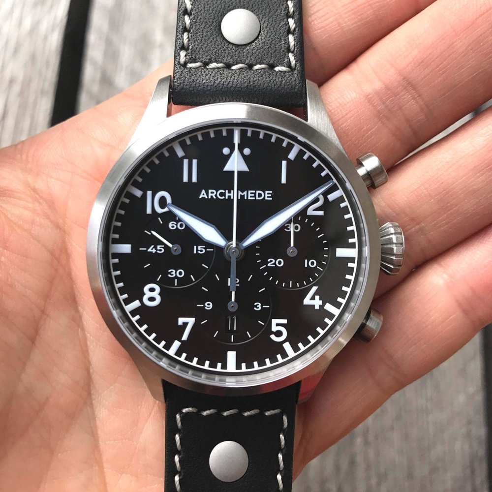 Archimede Pilot Chronograph TriKompax