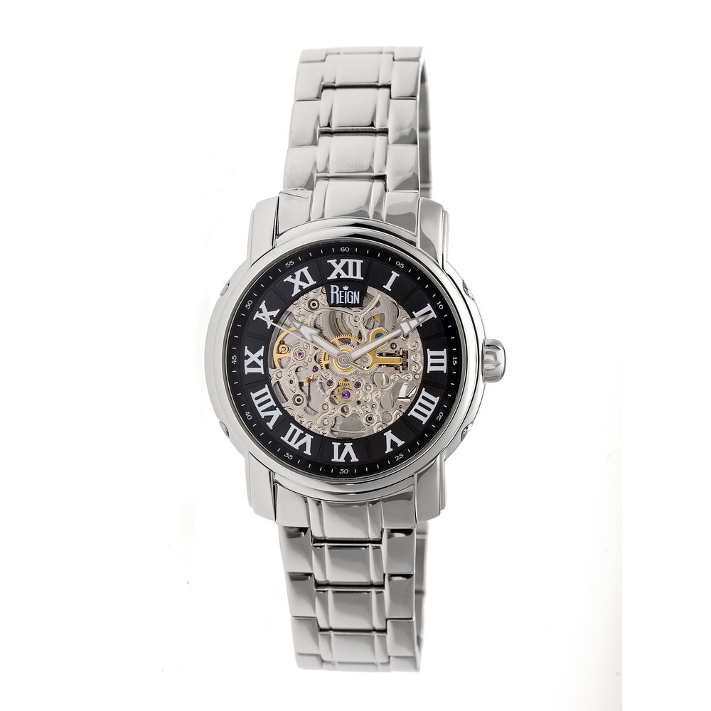 Fiyta Classic — Open Heart Roman Numerals Silver Bracelet (Automatic)