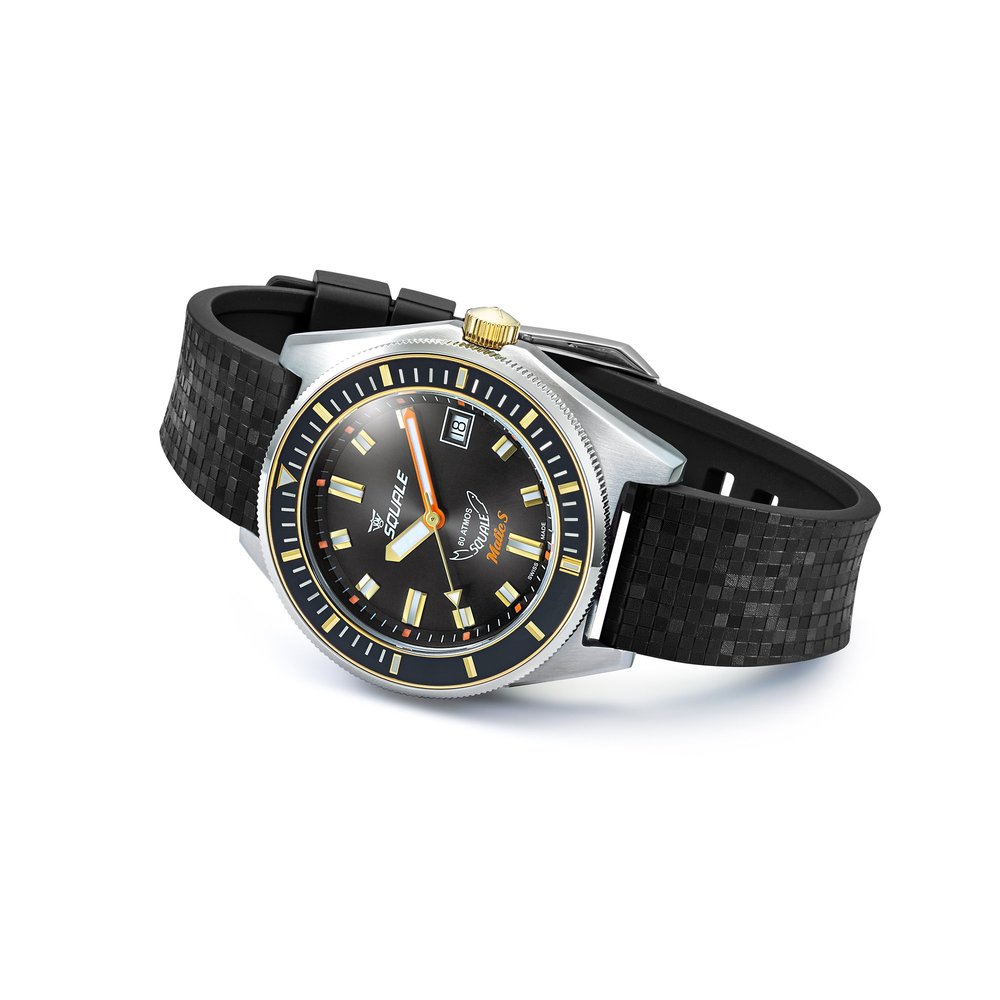 Squale Matic S Orange Mosaic Rubber