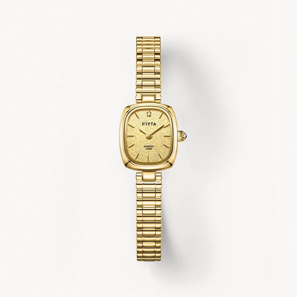 Fiyta Gold Watch — 24K Gold-Leaf Dial Quartz