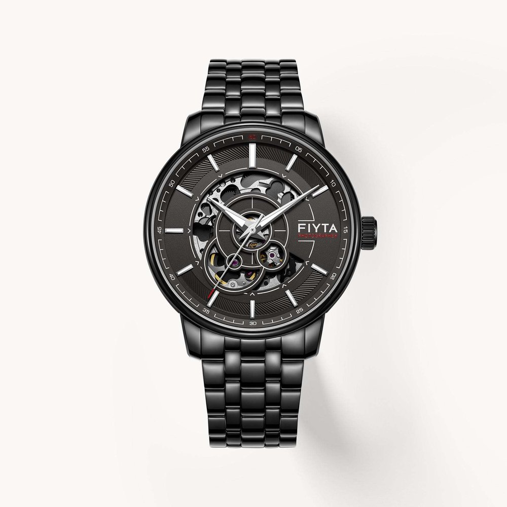 Fiyta Photographer — Skeleton Black Leather (Automatic)