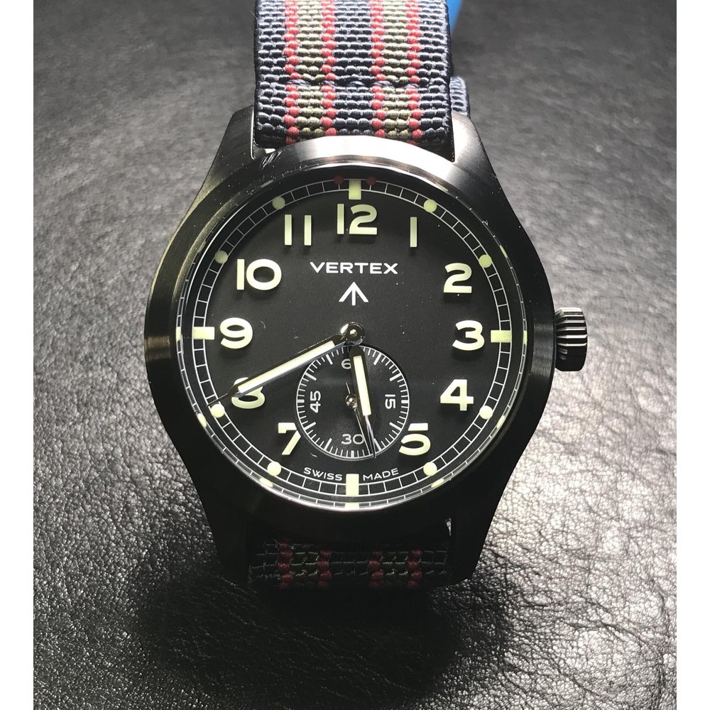Vertex M100 Field Steel Black Dial