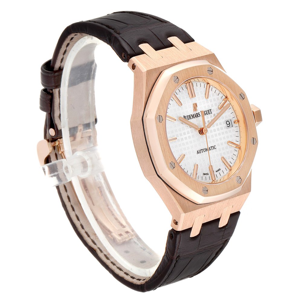 Audemars Piguet Royal Oak 37mm Rose Gold Blue Diamonds