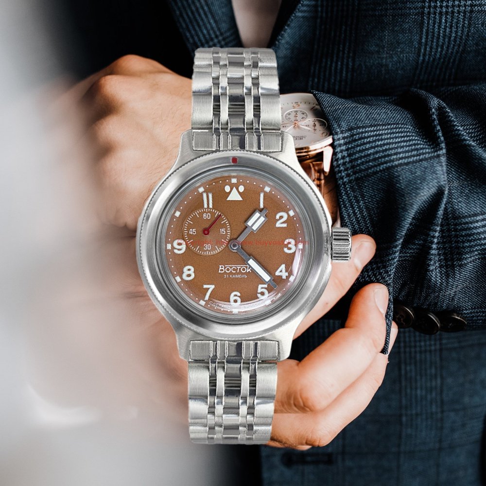 Vostok Amphibia 080 SE Auto Brown Bezel