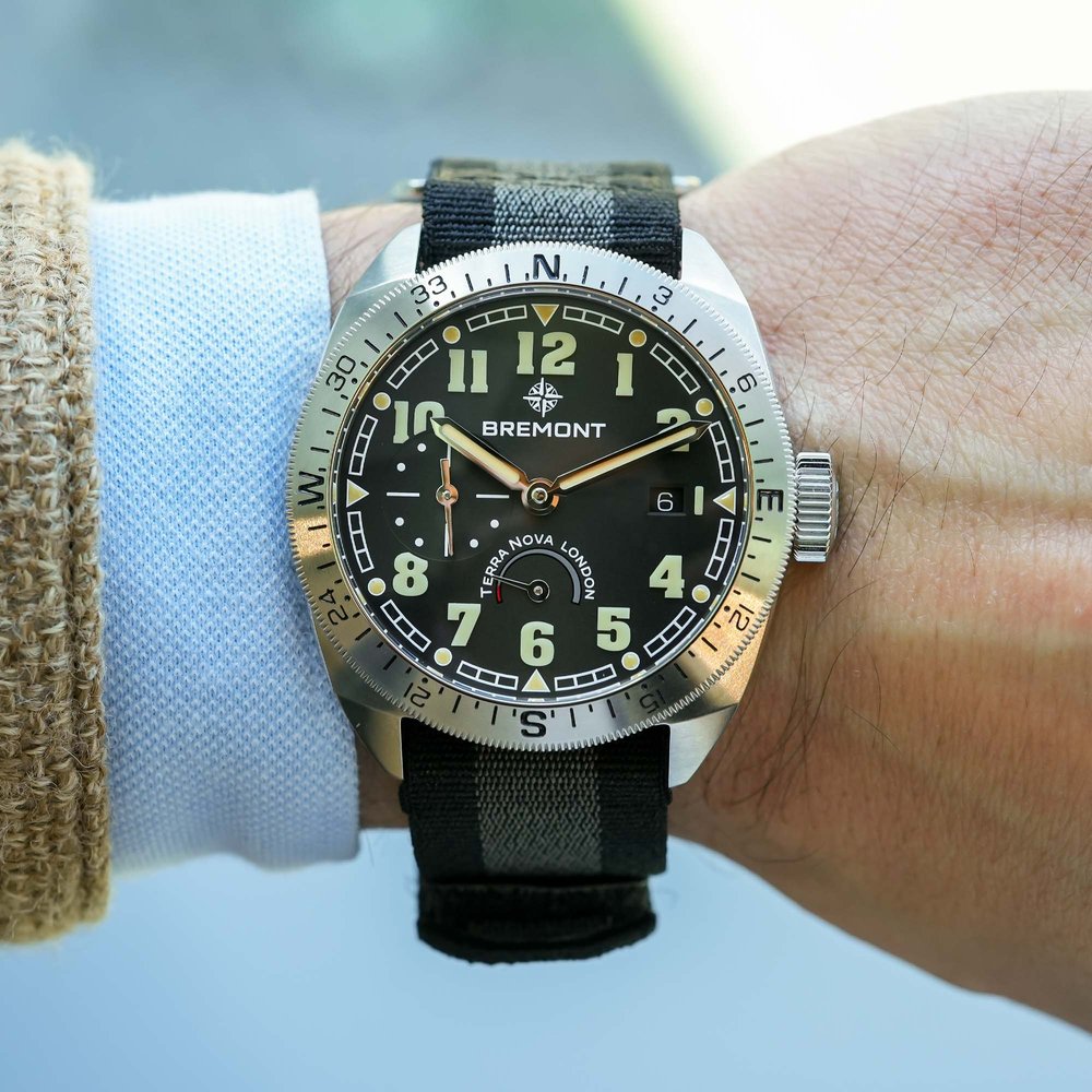 Bremont Terra Nova 40.5 Turning Bezel Power Reserve (Blue, Leather)
