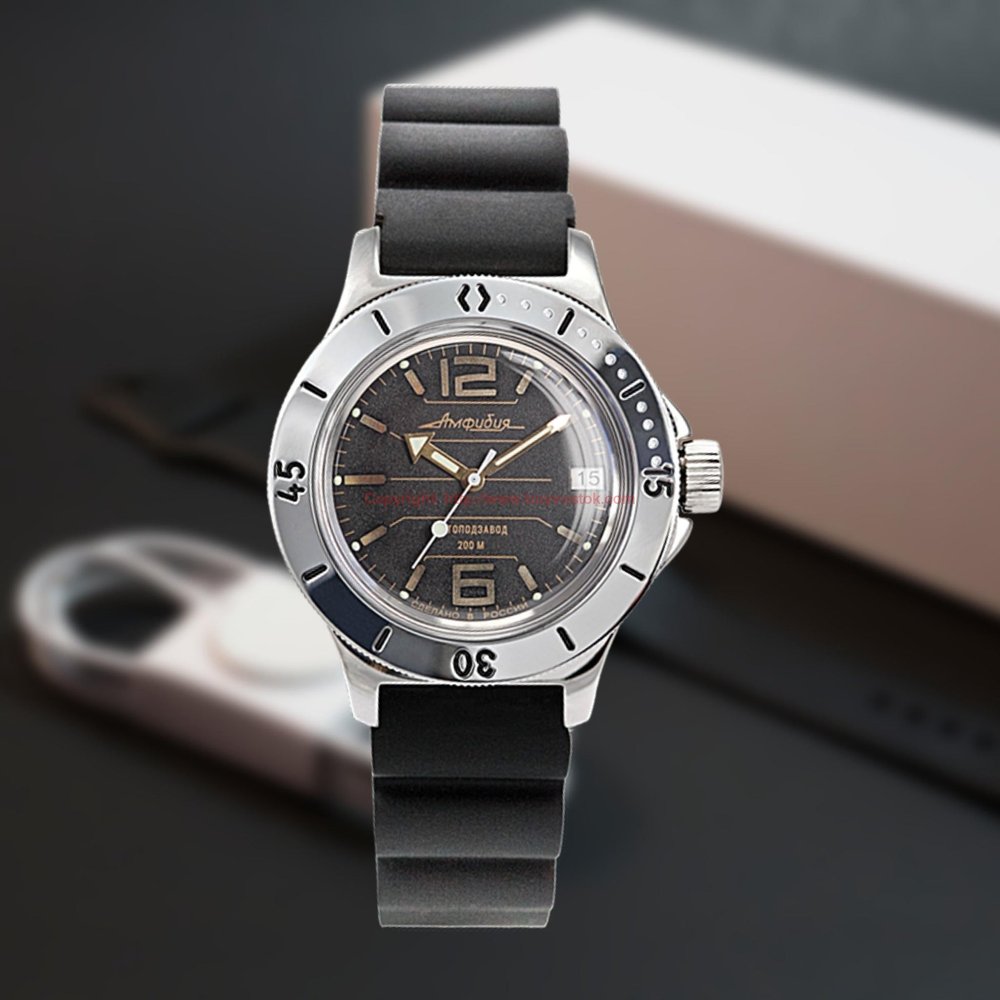 Vostok Amphibia Lunochod Black