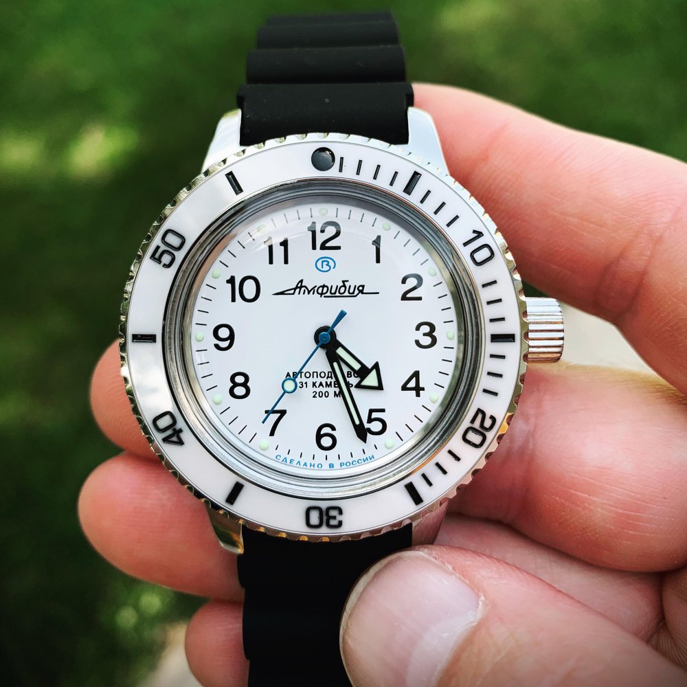 Vostok Amphibia SE Auto White Dial
